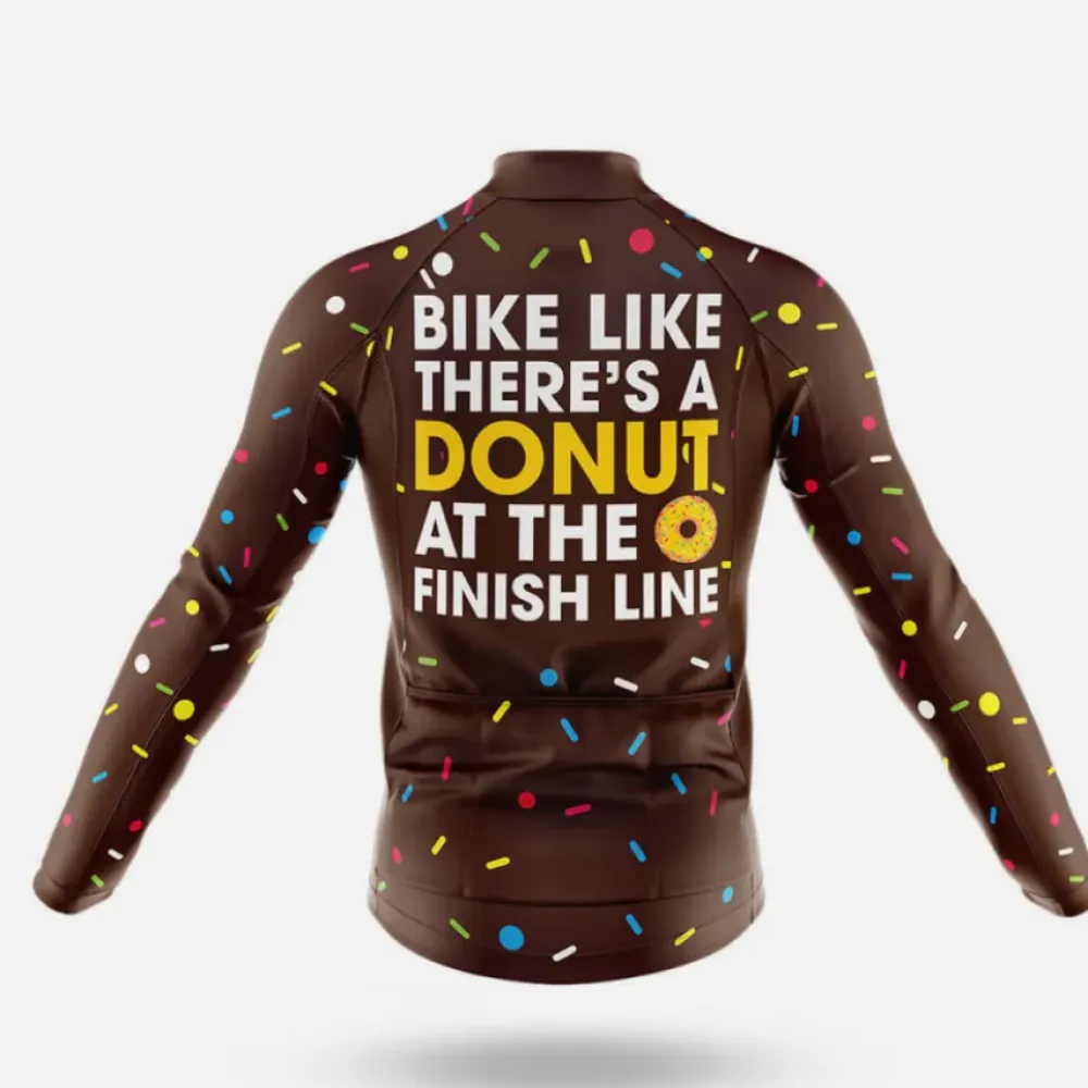 Donut Long Sleeve Cycling Jersey Ver.2 Sweet Treat Brown/Yellow/Pink