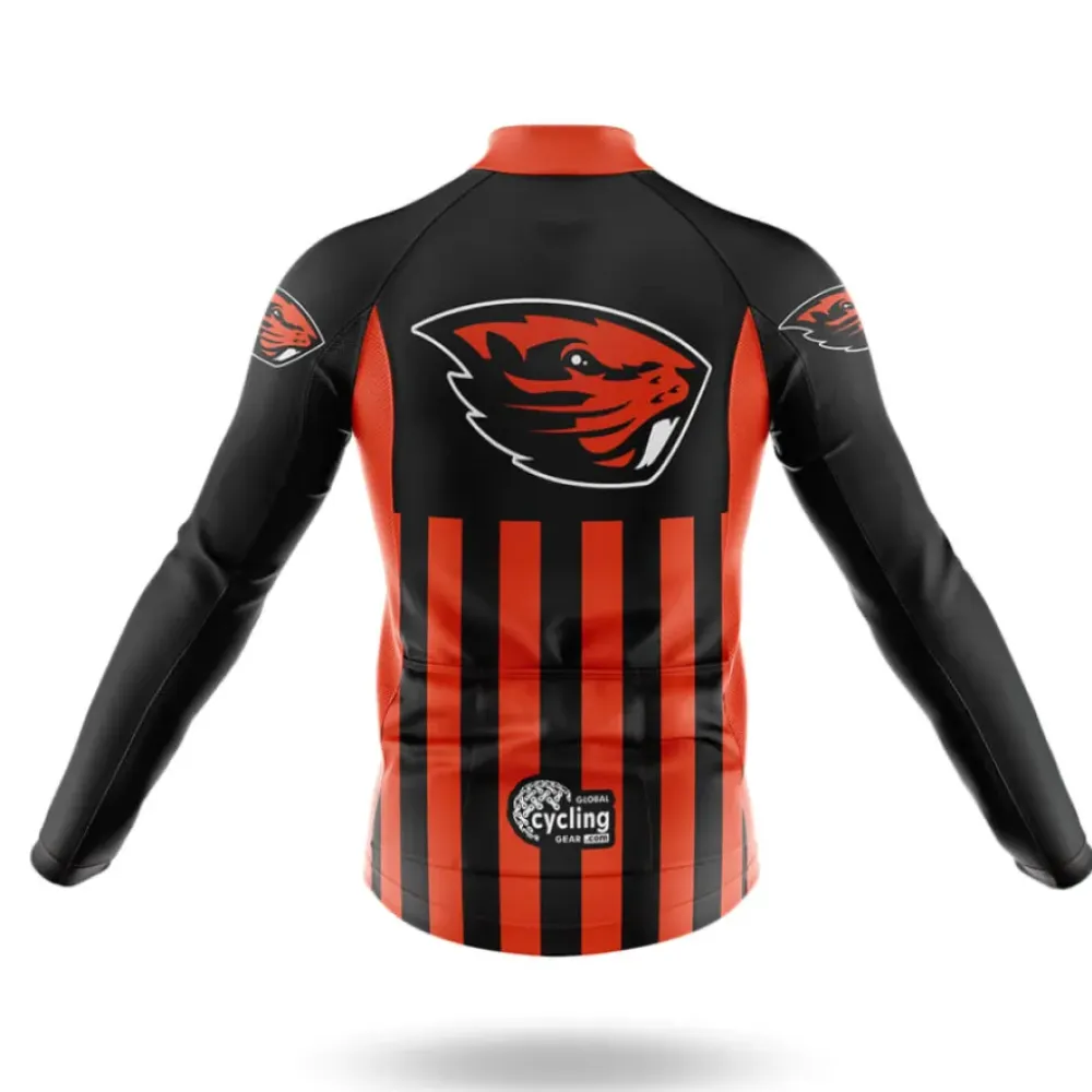 Oregon State University USA Cycling Kit Full Set Striped Black/Red/White