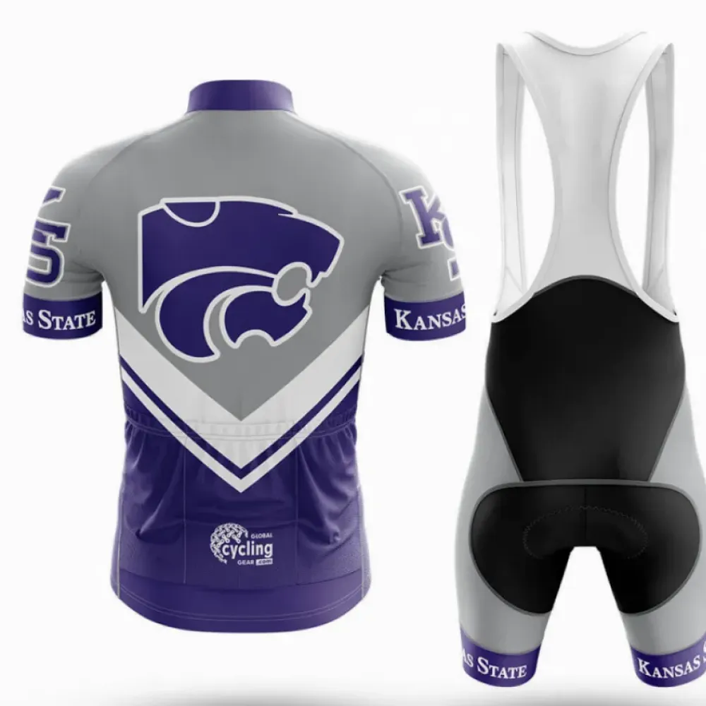 Kansas State University Cycling Kit Full Set Ver.3 Feature Purple/White/Grey