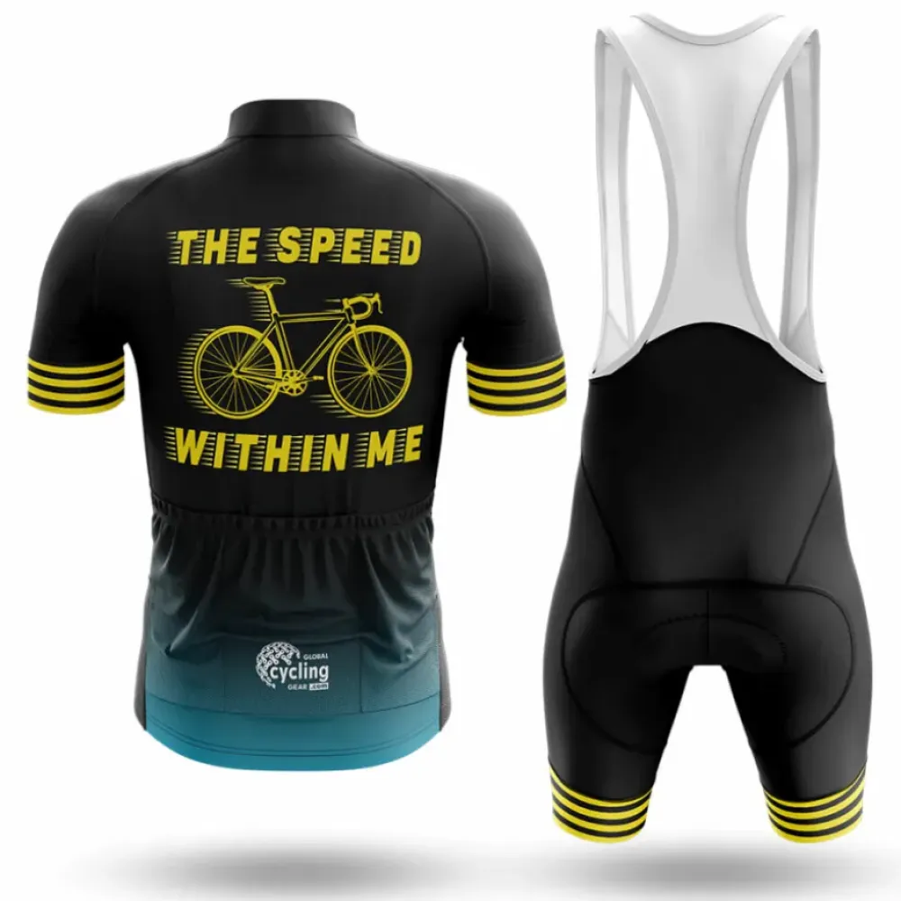 Speed Within Me Long Sleeve Cycling Jersey Black/Yellow/Teal