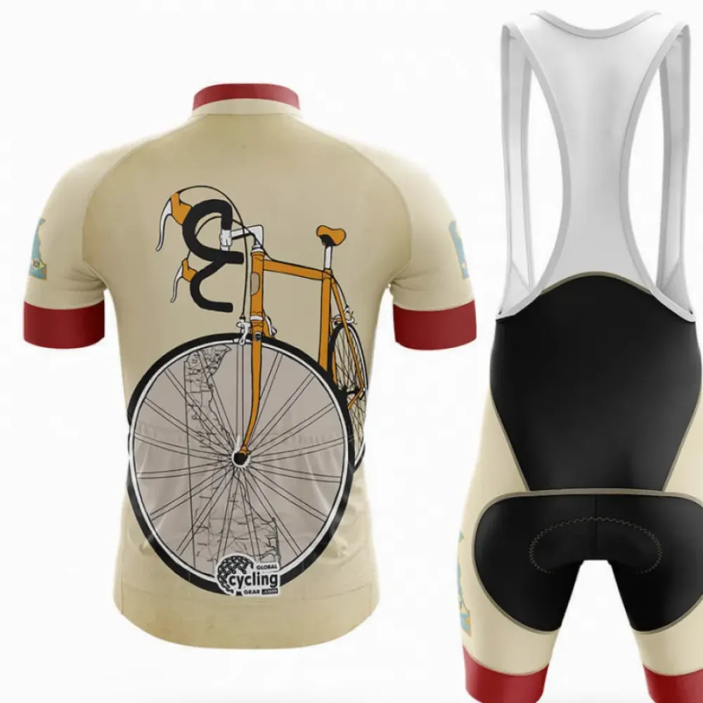 Delaware Riding Club Cycling Kit Vintage Style Beige/Red/Black