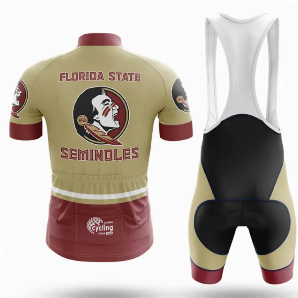 Florida State Seminoles Cycling Bibs Comfortable Gold/Black/Burgundy