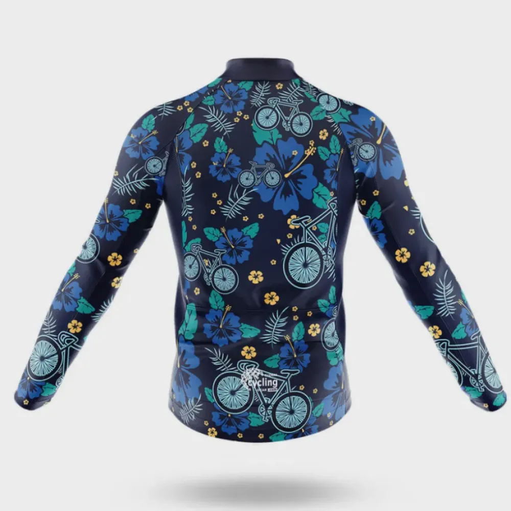 ALOHA V1 Floral Bicycle Navy/Gold/Teal