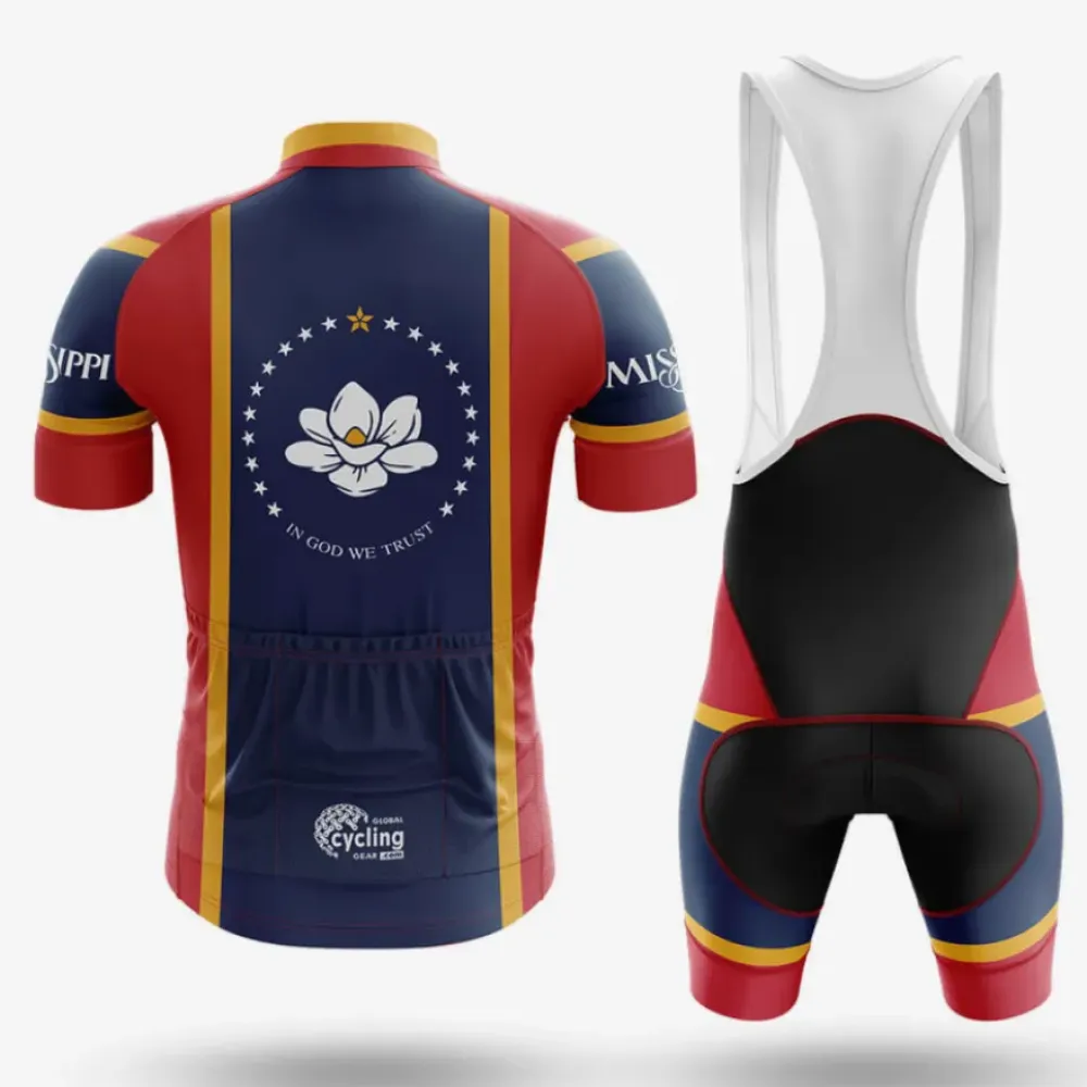Mississippi State Flag Cycling Kit Full Set Unique Design Navy/Red/Yellow