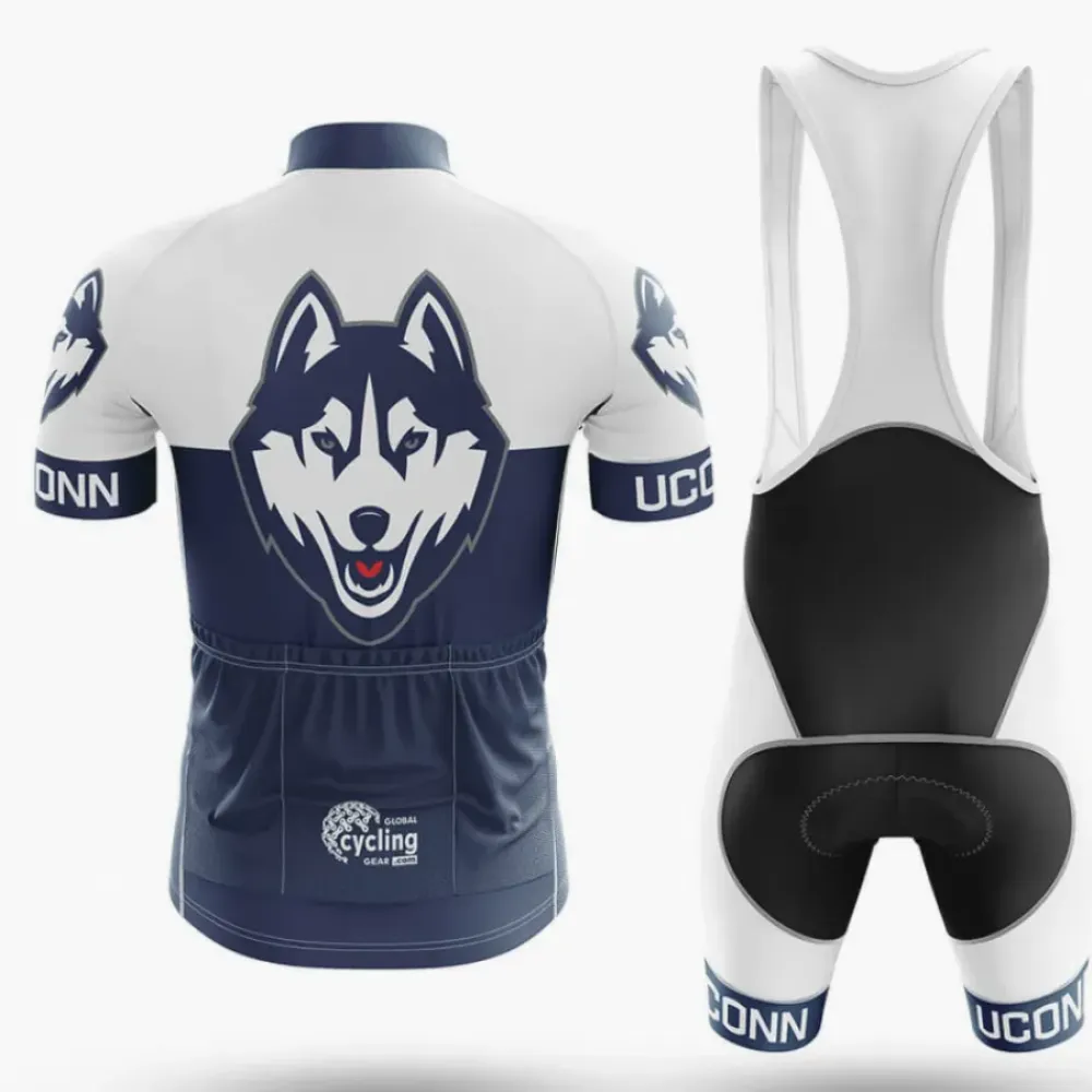University of Connecticut Long Sleeve Cycling Jersey Ver.2 Wolf Navy/White/Grey