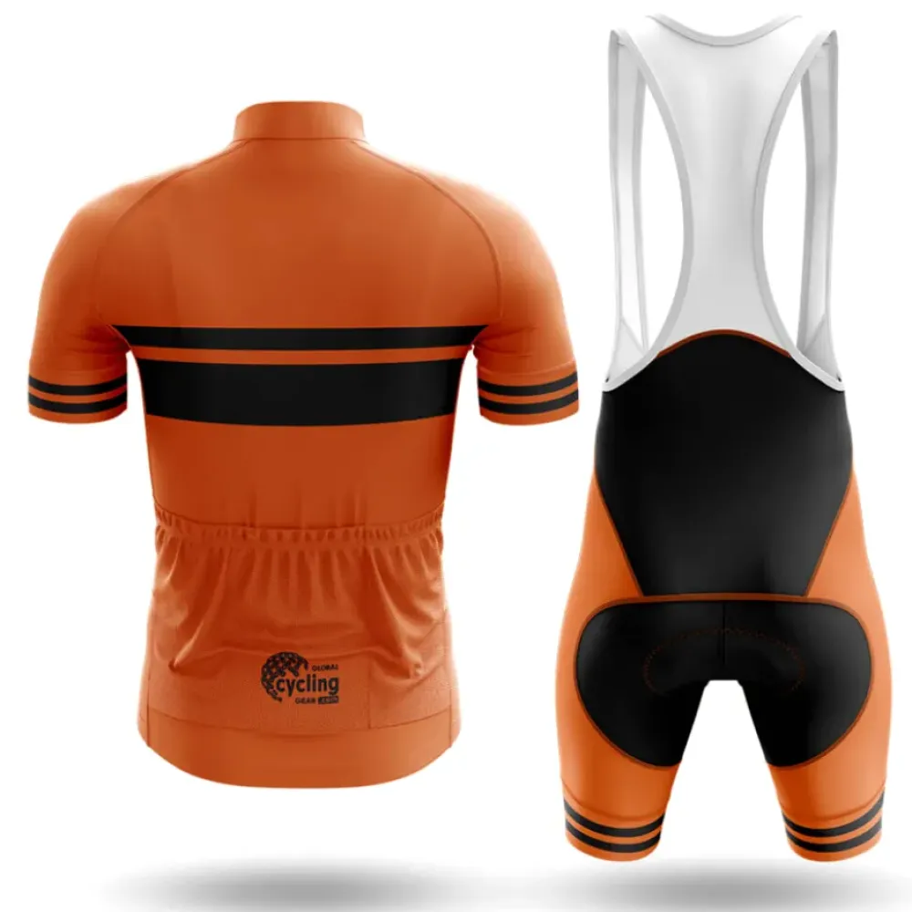Classic Stripe Orange/Black/Brown Long Sleeve Cycling Jersey