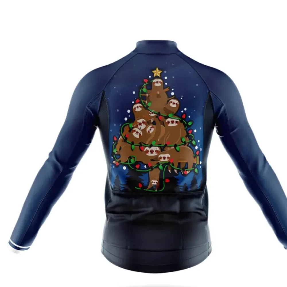 Cycling Gear Sloth Christmas Tree Navy/White/Grey