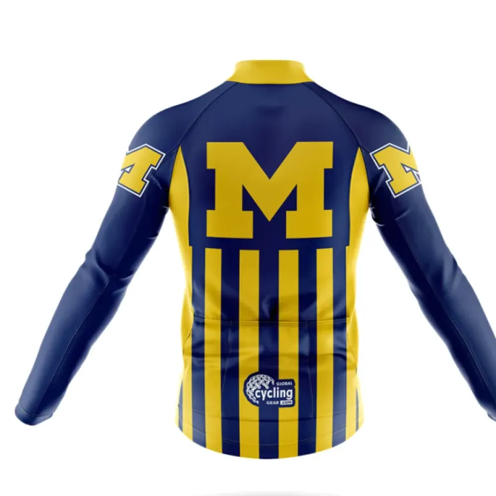 Michigan Cycling Jersey Long Sleeve Navy/Yellow/Gold