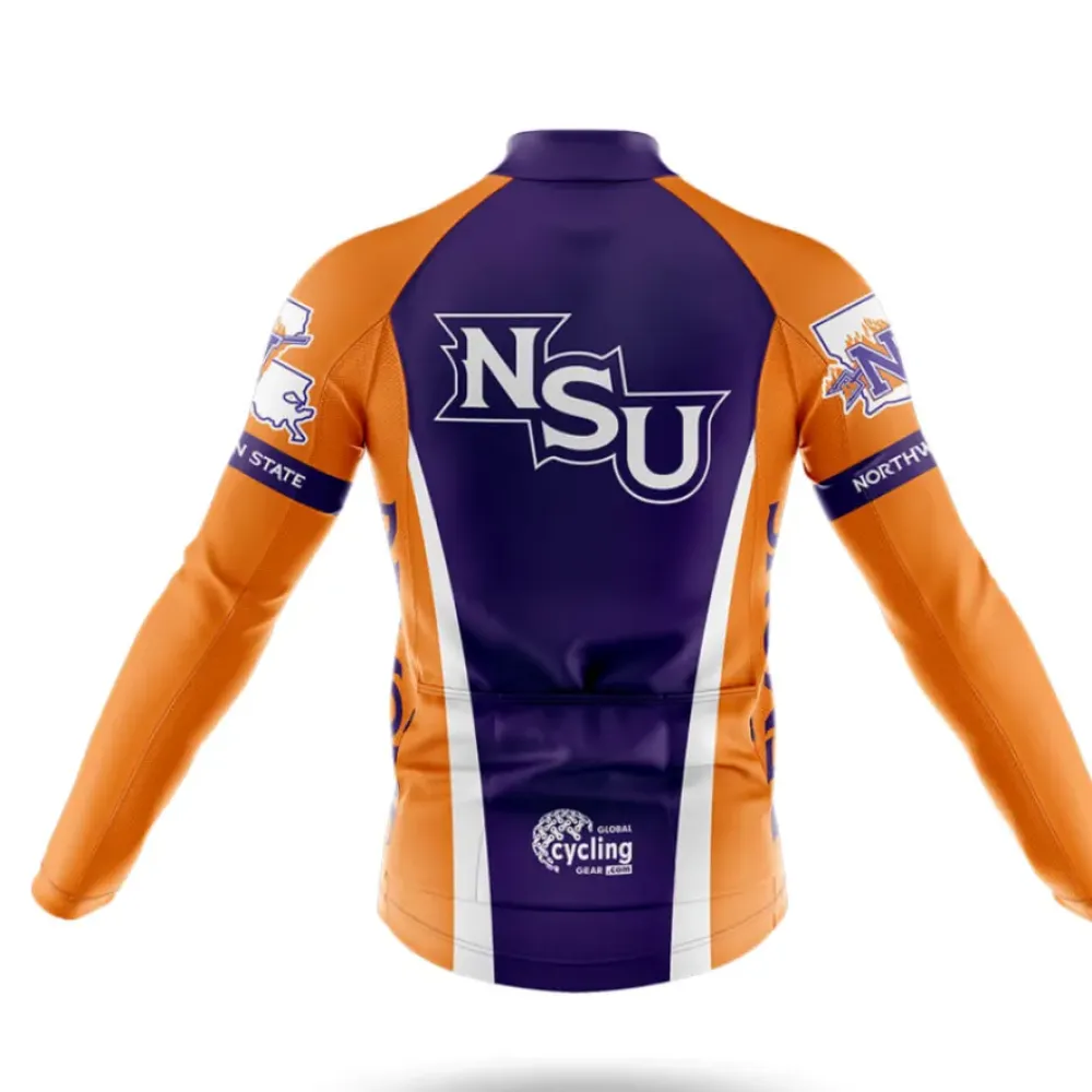 Northwestern State Cycling Jersey Feature Orange/Purple/White