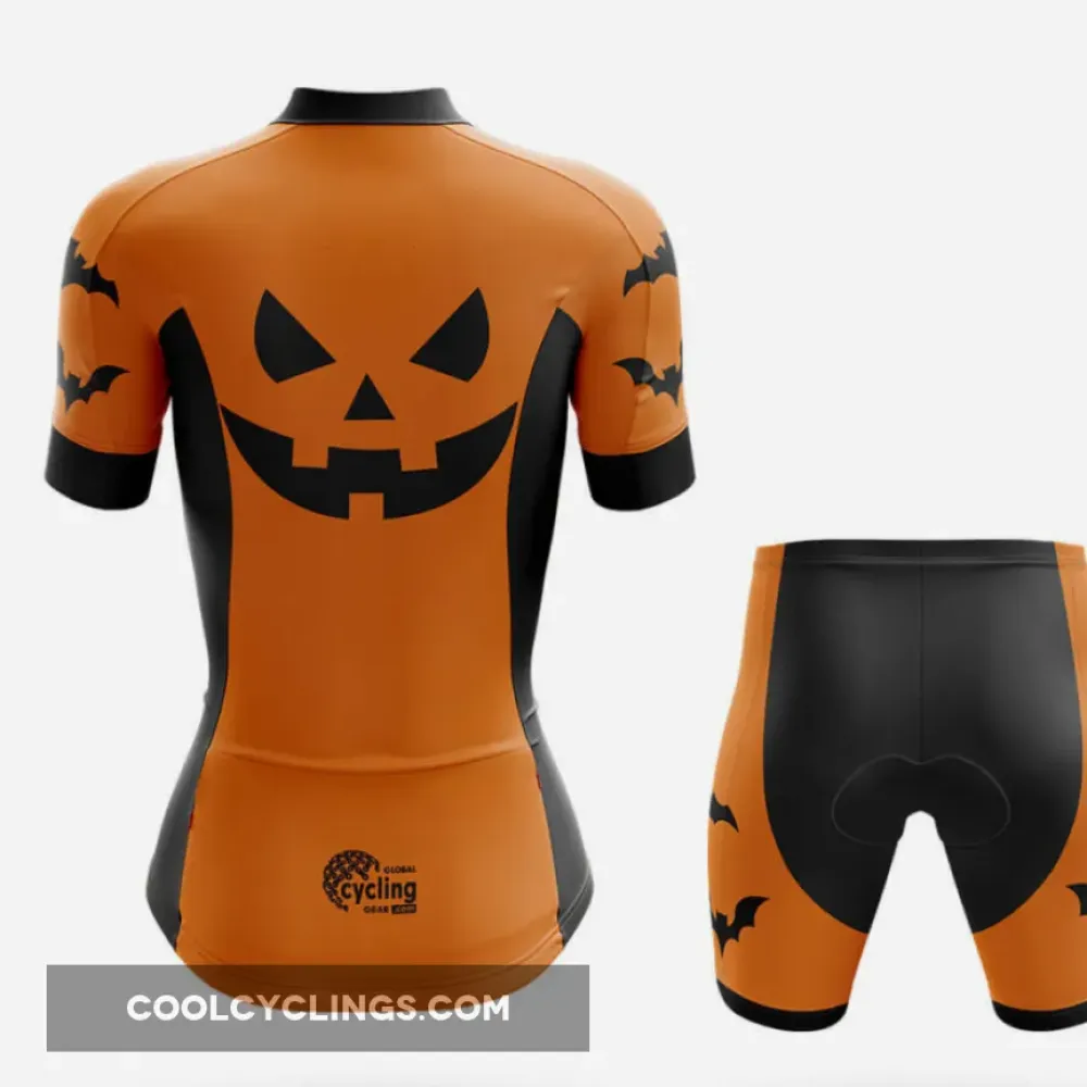 Women's Pumpkin Face Cycling Kit Orange/Black/Brown
