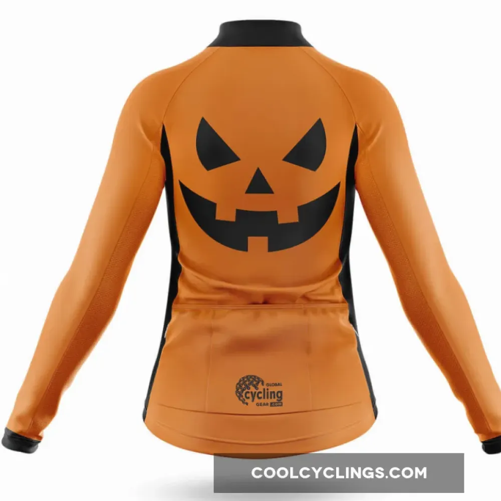 Women's Pumpkin Face Cycling Kit Orange/Black/Brown