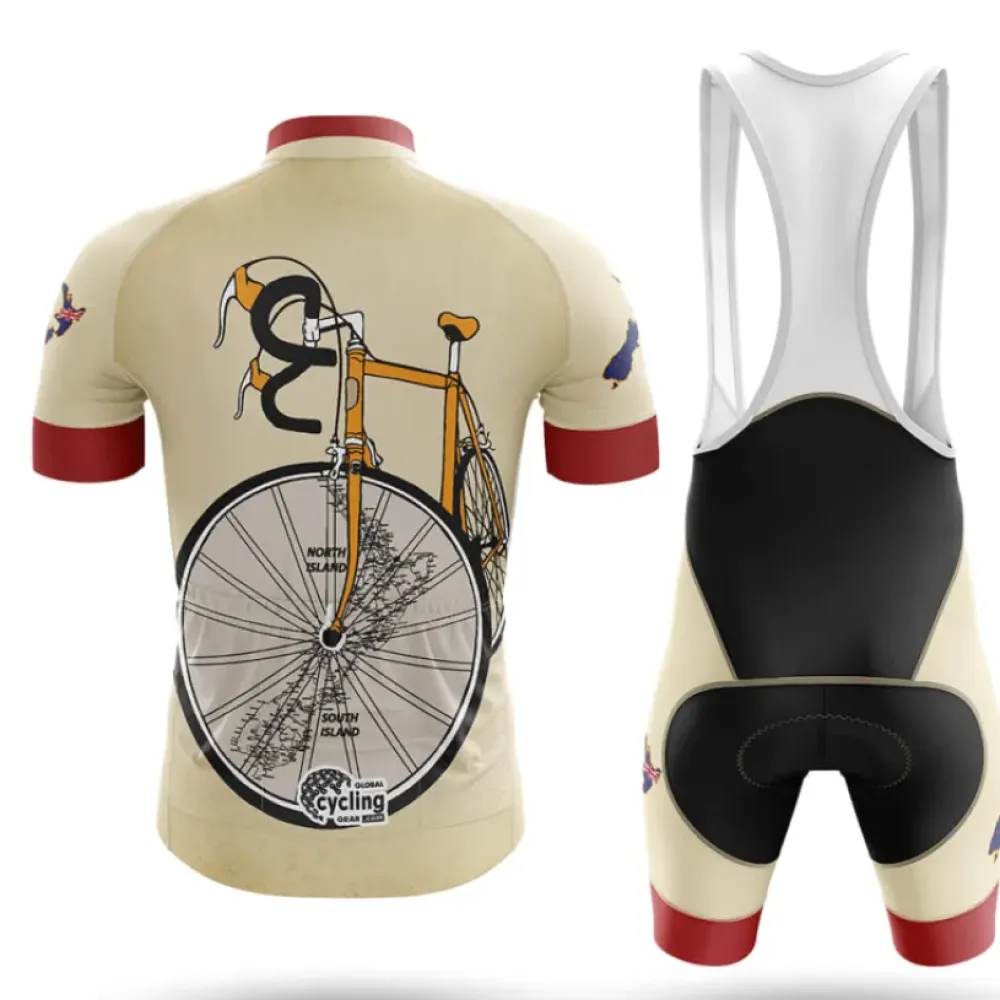 New Zealand Riding Club Cycling Bibs Unique Design Black/Beige/Burgundy