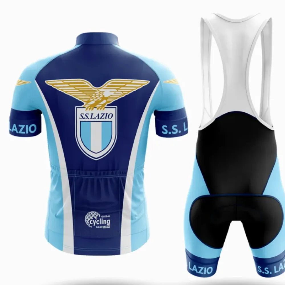 Lazio Cycling Bibs Breathable Light Blue/Black/White