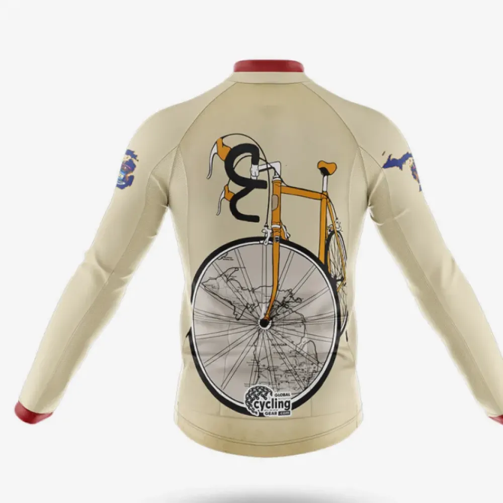 Michigan Riding Club Cycling Bibs Comfortable Cream/Black/Burgundy