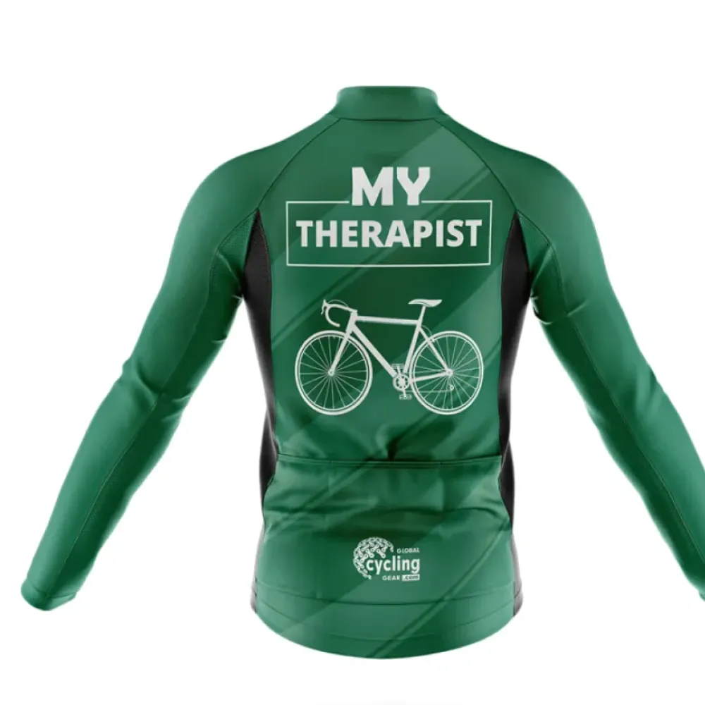 My Therapist Cycling Jersey Therapeutic Ride Green/Black/White
