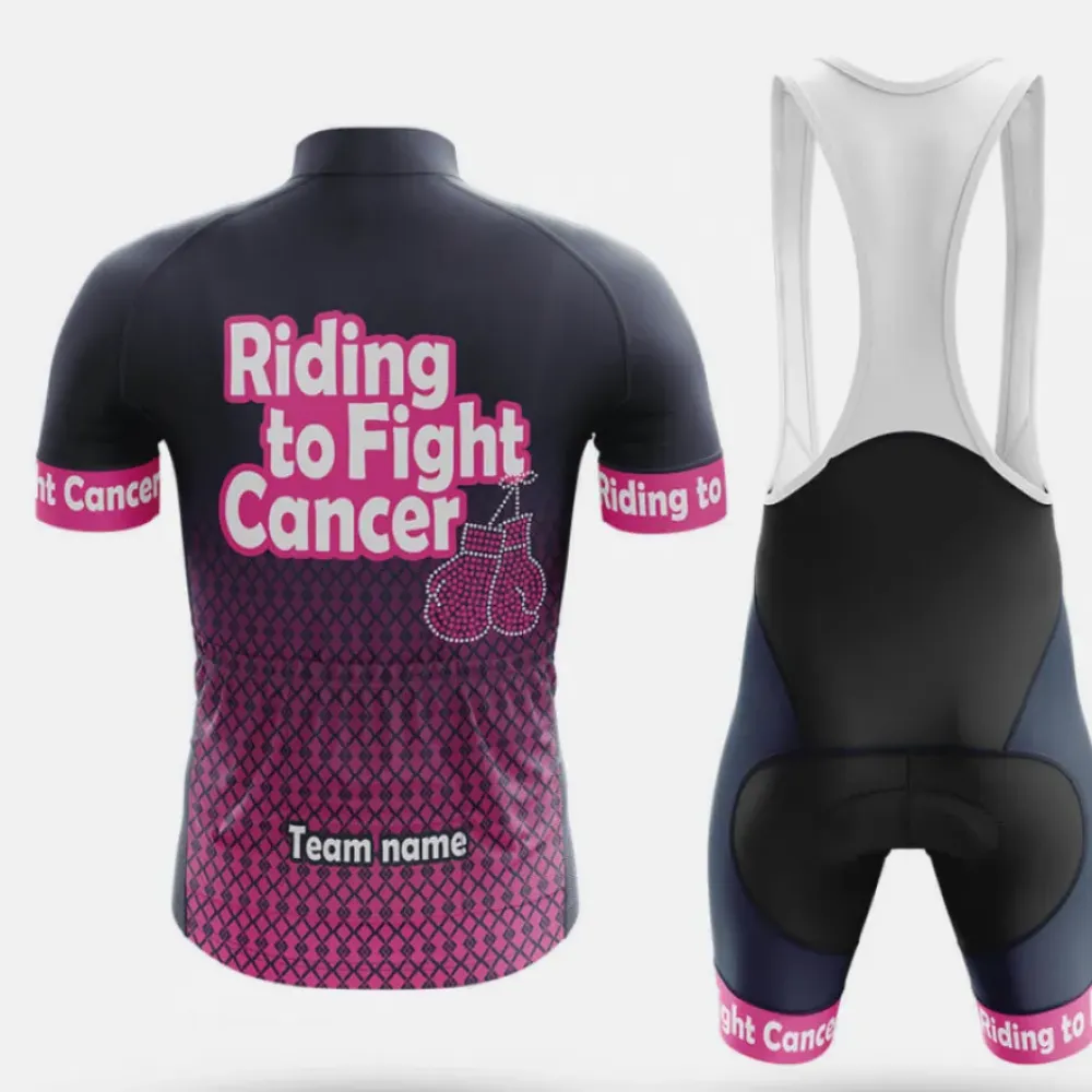 Cycling Bibs Fight Cancer Pink/White/Black