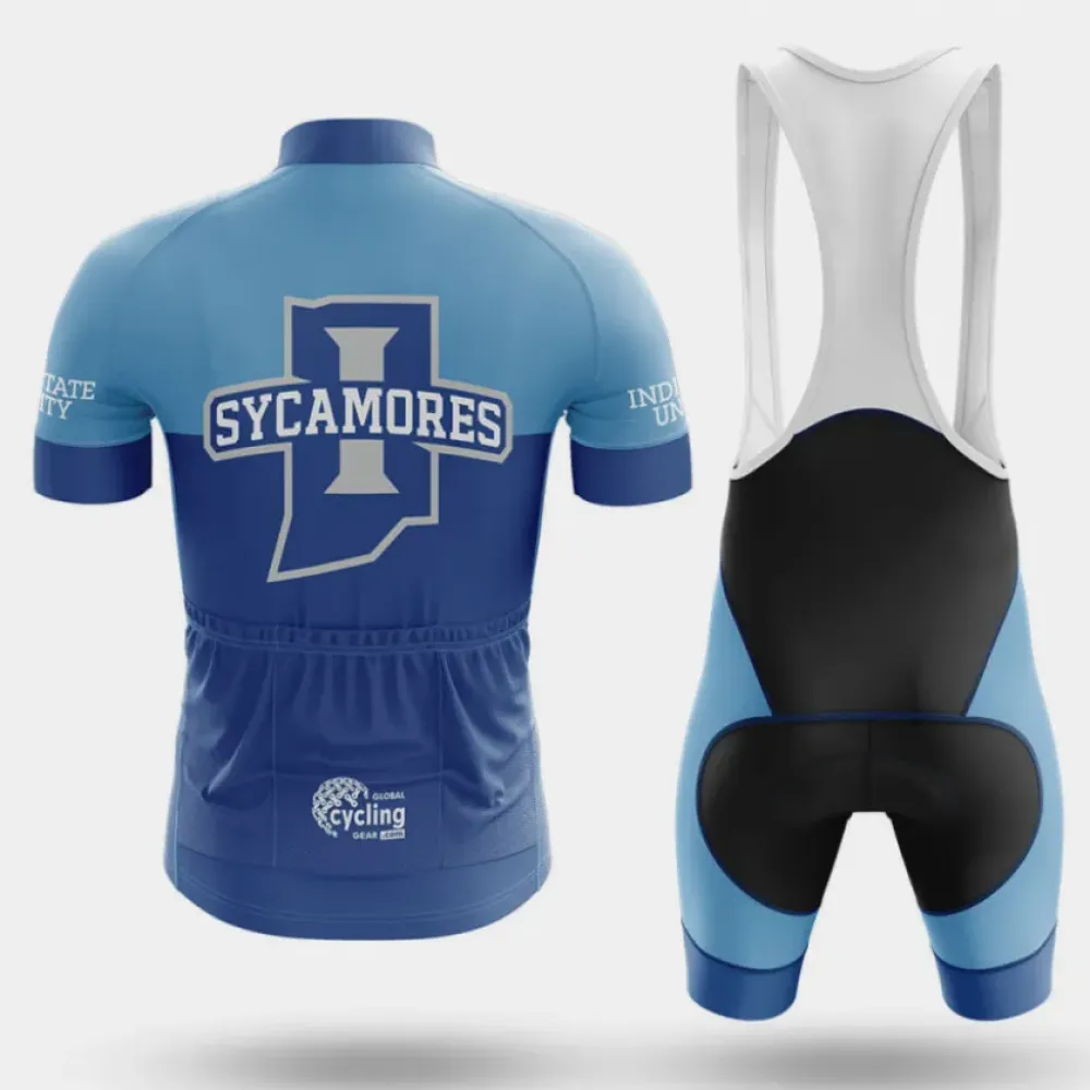 Indiana State University Long Sleeve Cycling Jersey Ver.2 Blue/White/Navy