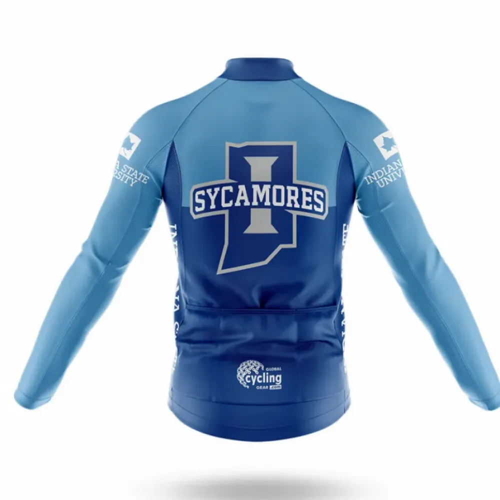 Indiana State University Long Sleeve Cycling Jersey Ver.2 Blue/White/Navy