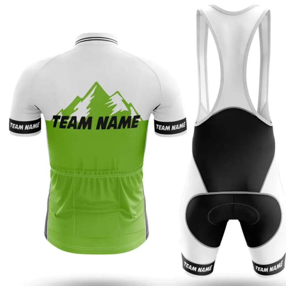 Custom Team Name Green/White/Black Cycling Jersey