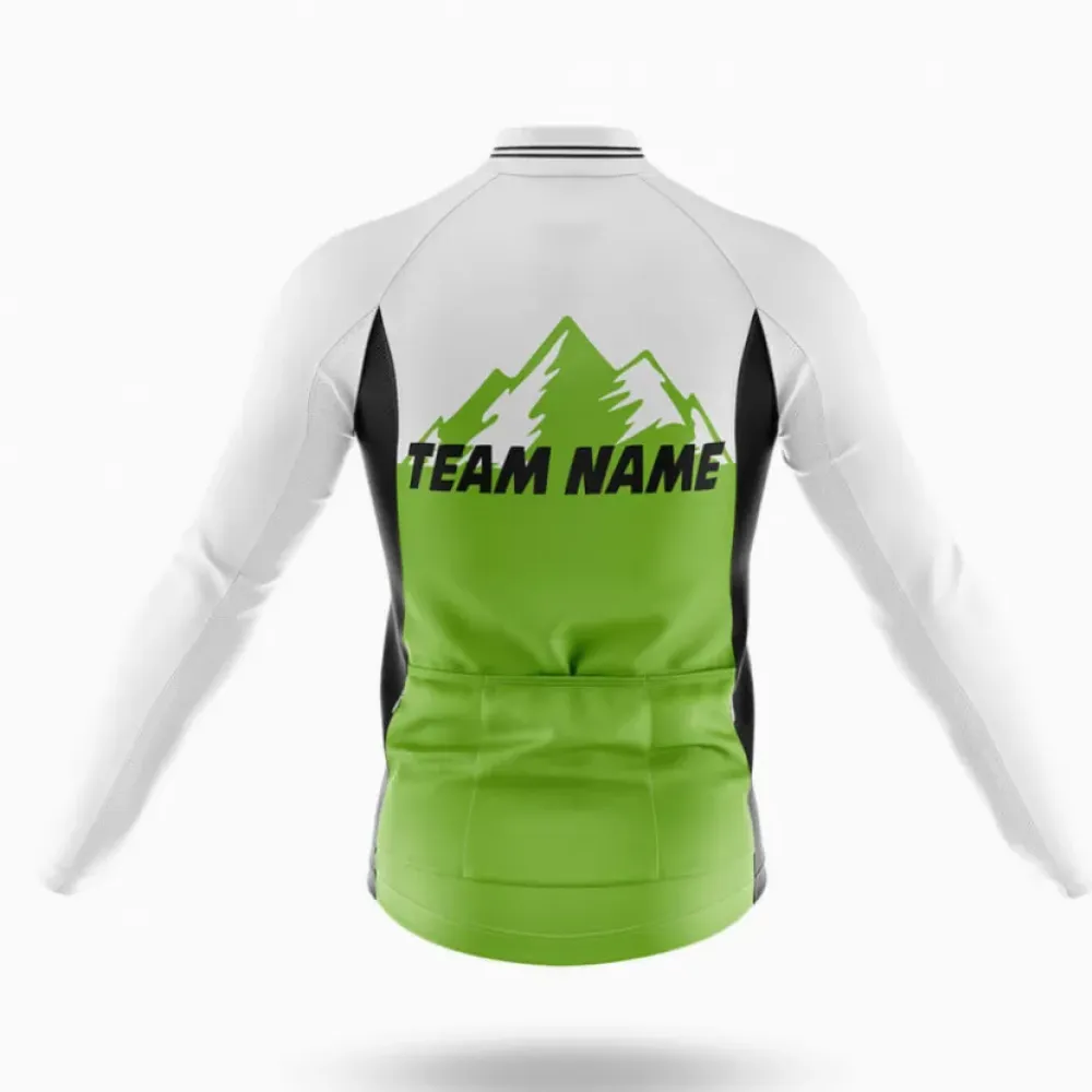 Custom Team Name Green/White/Black Cycling Jersey