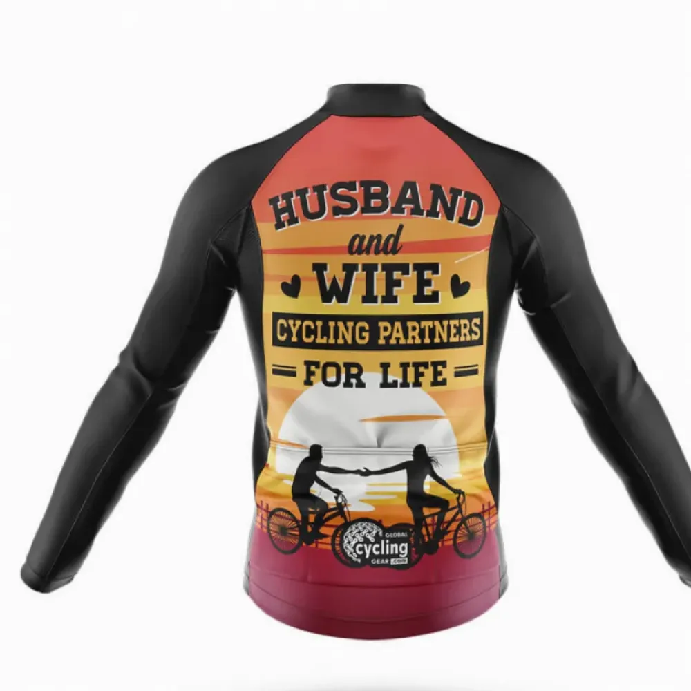Cycling Kit Husband And Wife Partners For Life Black/Orange/Yellow