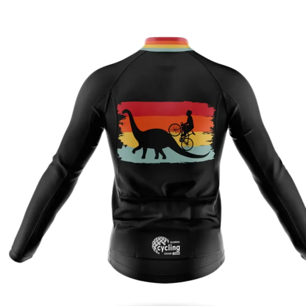 Cycling Bibs Retro Dinosaur Black/Gold/Red