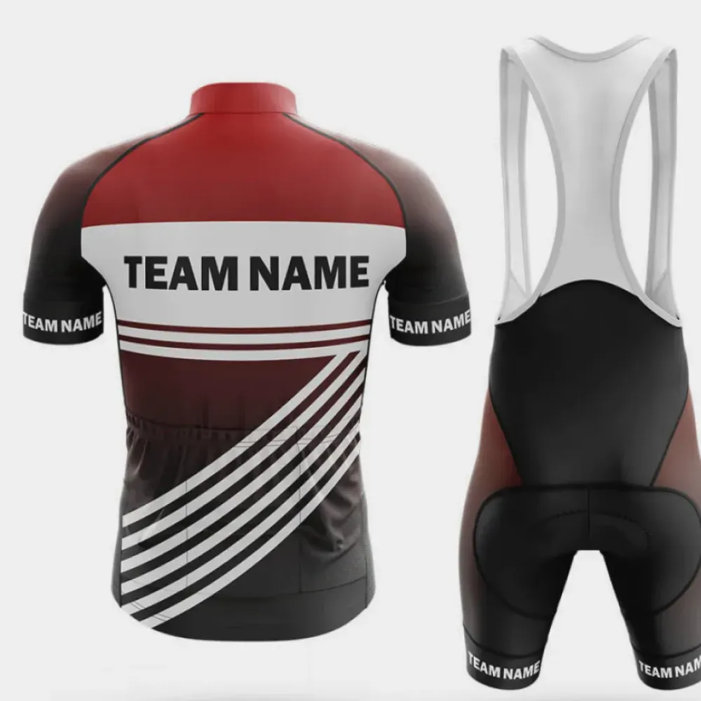 Cycling Bibs S3 Custom Team Name Black/White/Brown