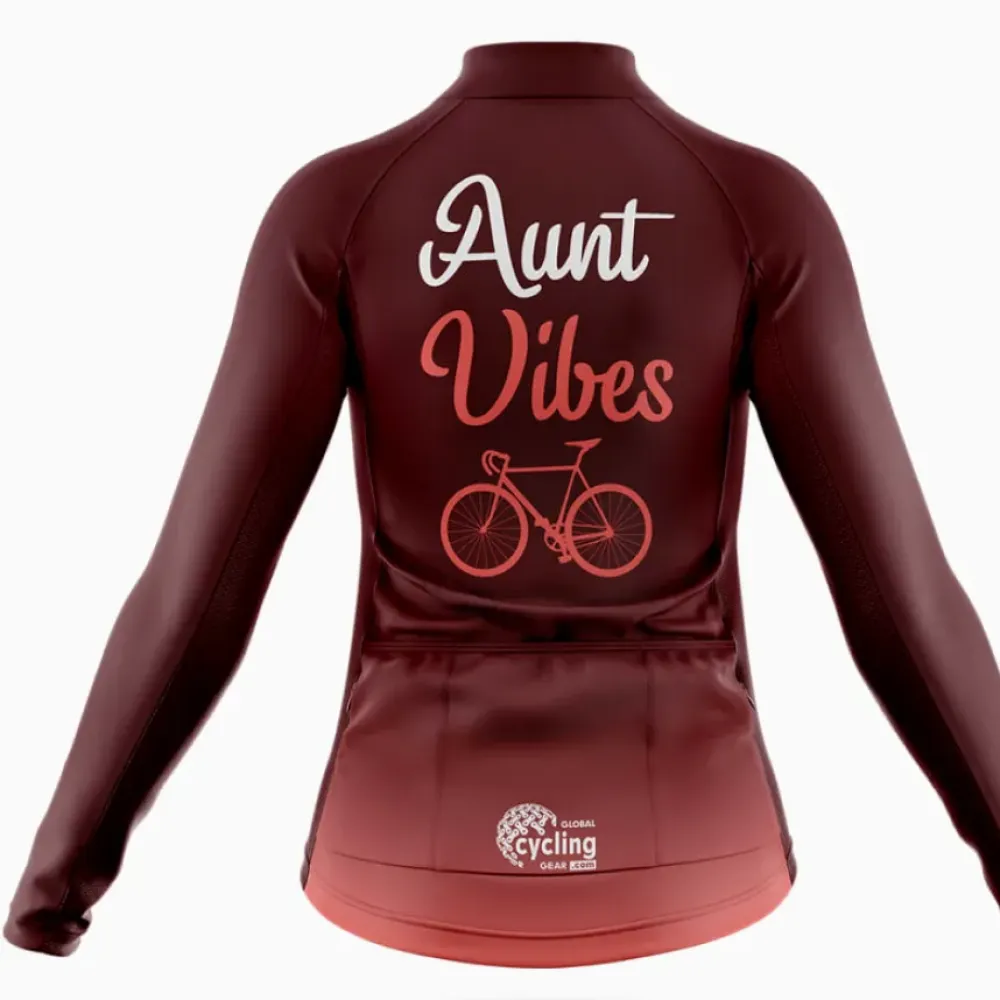 Aunt Vibes Women Cycling Kit Full Set Maroon/Black/Burgundy