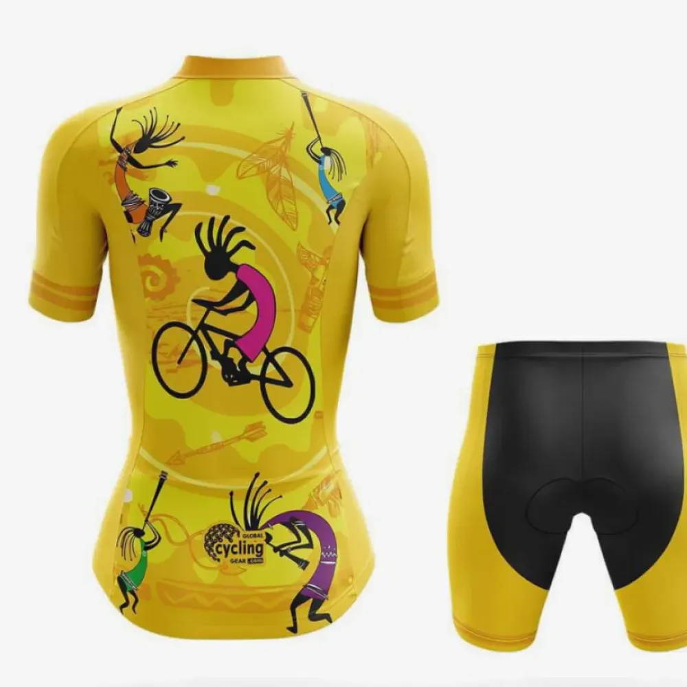 Kokopelli Cycling Jersey Shorts Yellow/Black/Gold