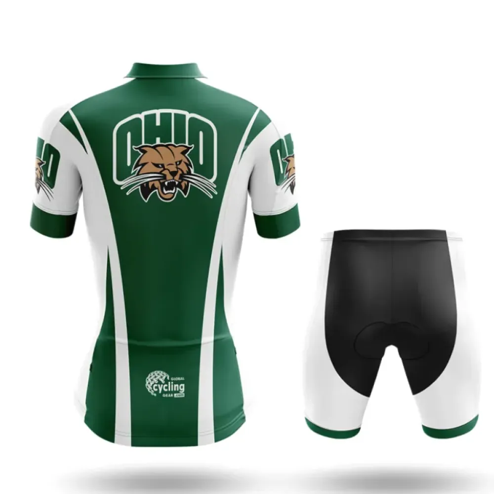 Ohio University Women's Long Sleeve Cycling Jersey Green/White/Brown