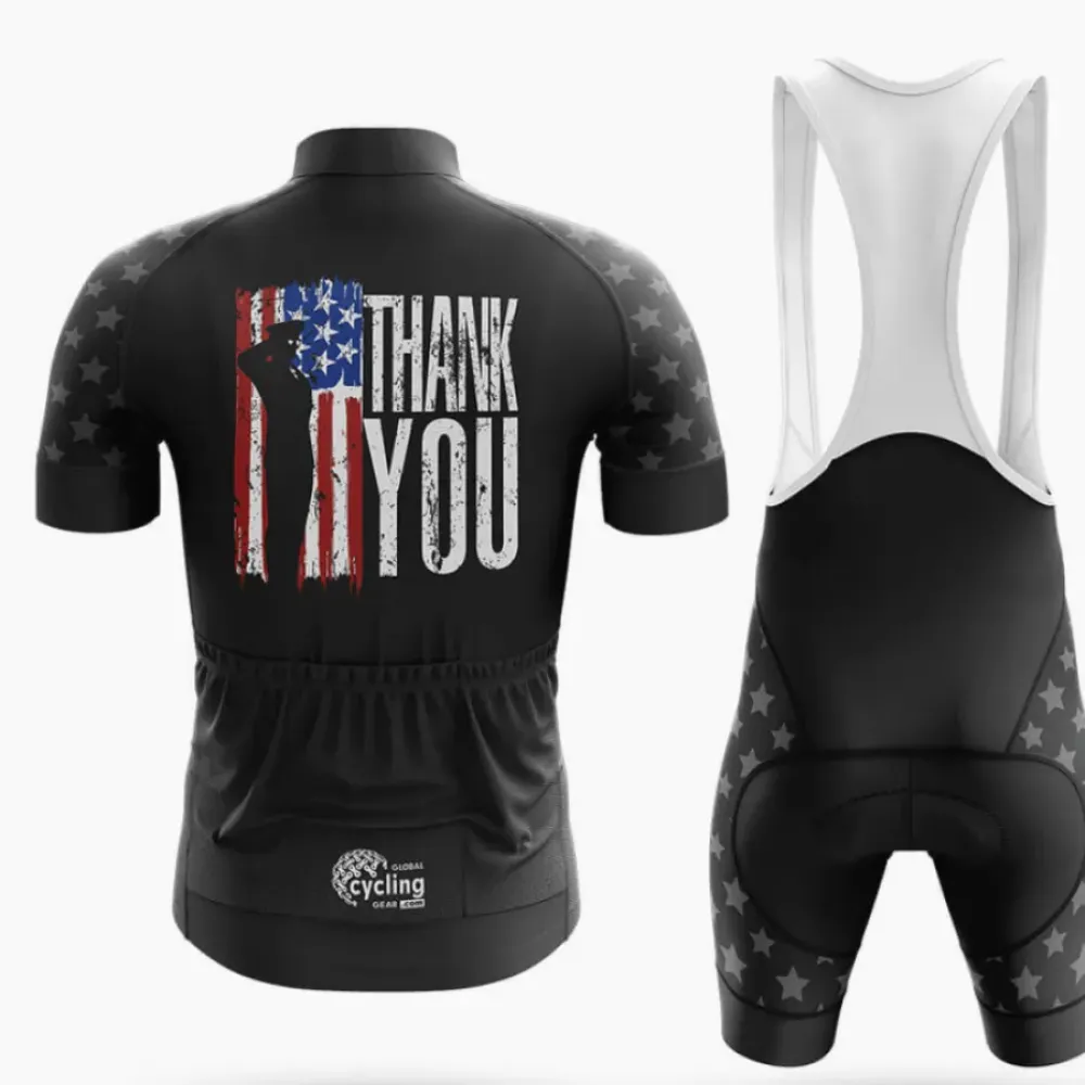 Veterans Cycling Jersey Thank You Black/Red/White