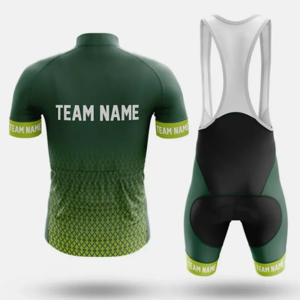Custom Team Name S1 Green Long Sleeve Cycling Jersey Feature Yellow/Green/Black