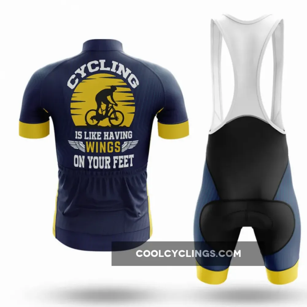 Cycling Wings Long Sleeve Navy/Yellow/Blue