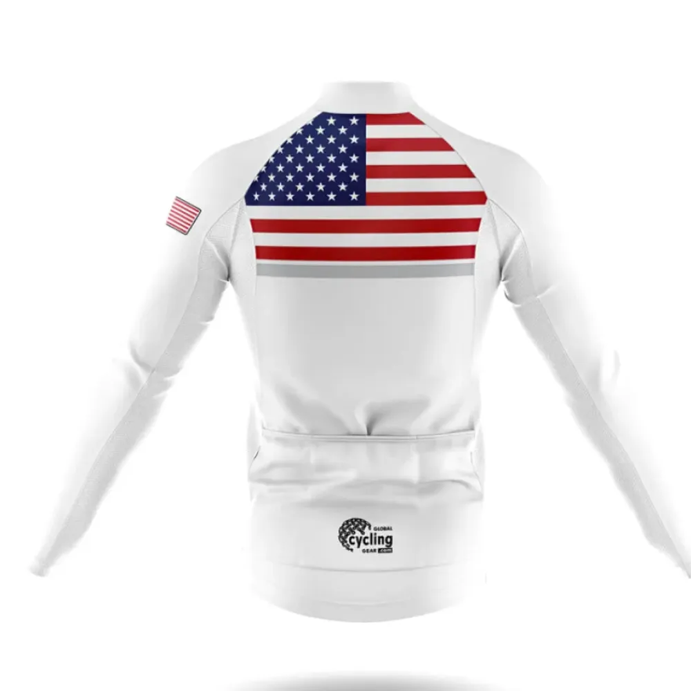 USA S12 American Flag White/Red/Grey Cycling Jersey