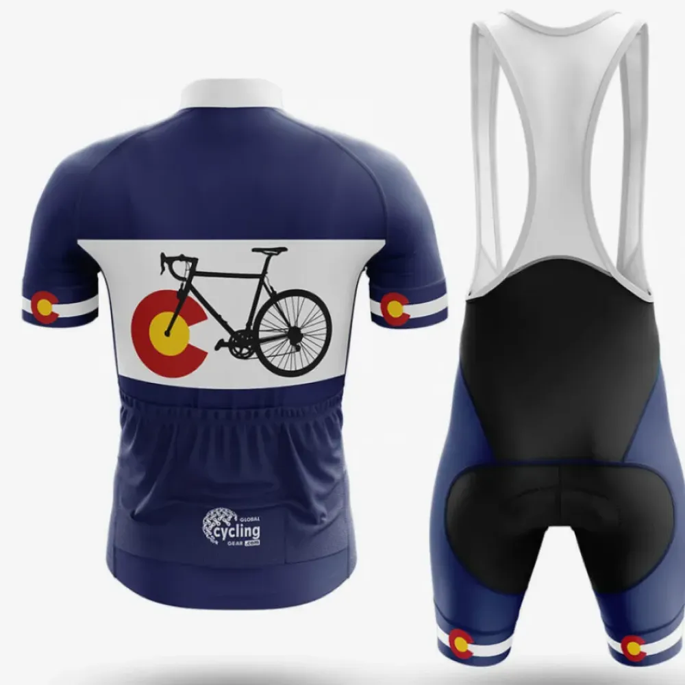 Colorado Bike Long Sleeve Cycling Jersey Navy/White/Red
