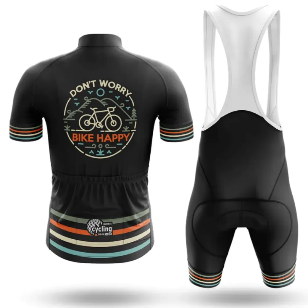 Bike Happy Long Sleeve Cycling Jersey Don't Worry Black/Orange/Green