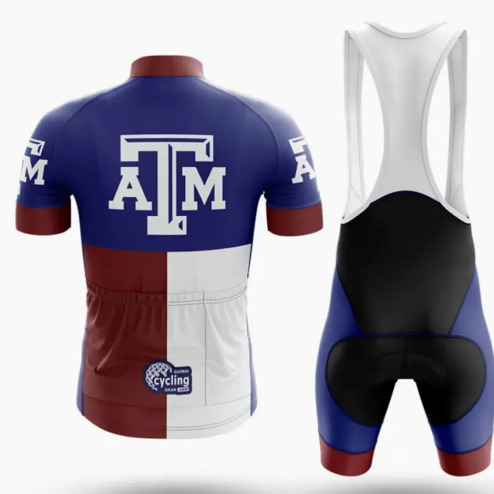 Texas A&M TX Cycling Kit Full Set Breathable Navy/White/Burgundy
