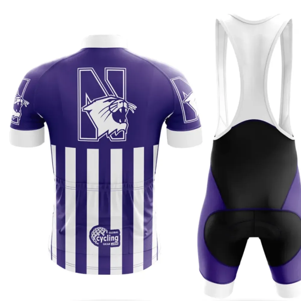 Northwestern Cycling Bibs USA Purple/White/Black