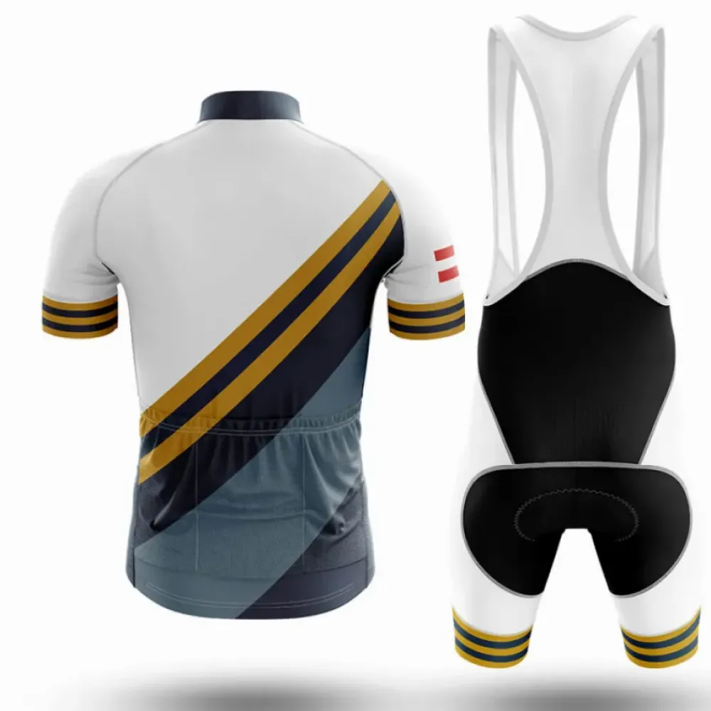 Austria V15 Cycling Bibs Breathable White/Black/Gold