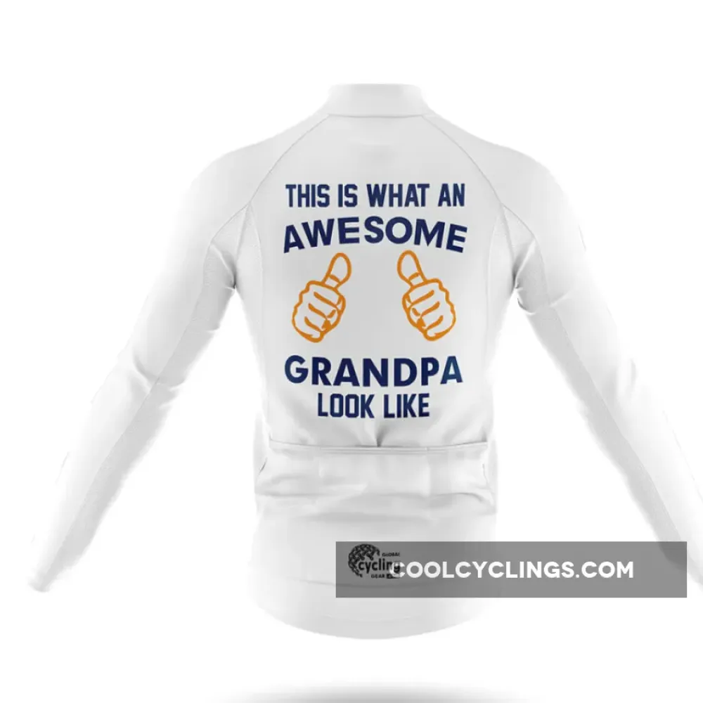Awesome Grandpa Cycling Kit White/Blue/Gold