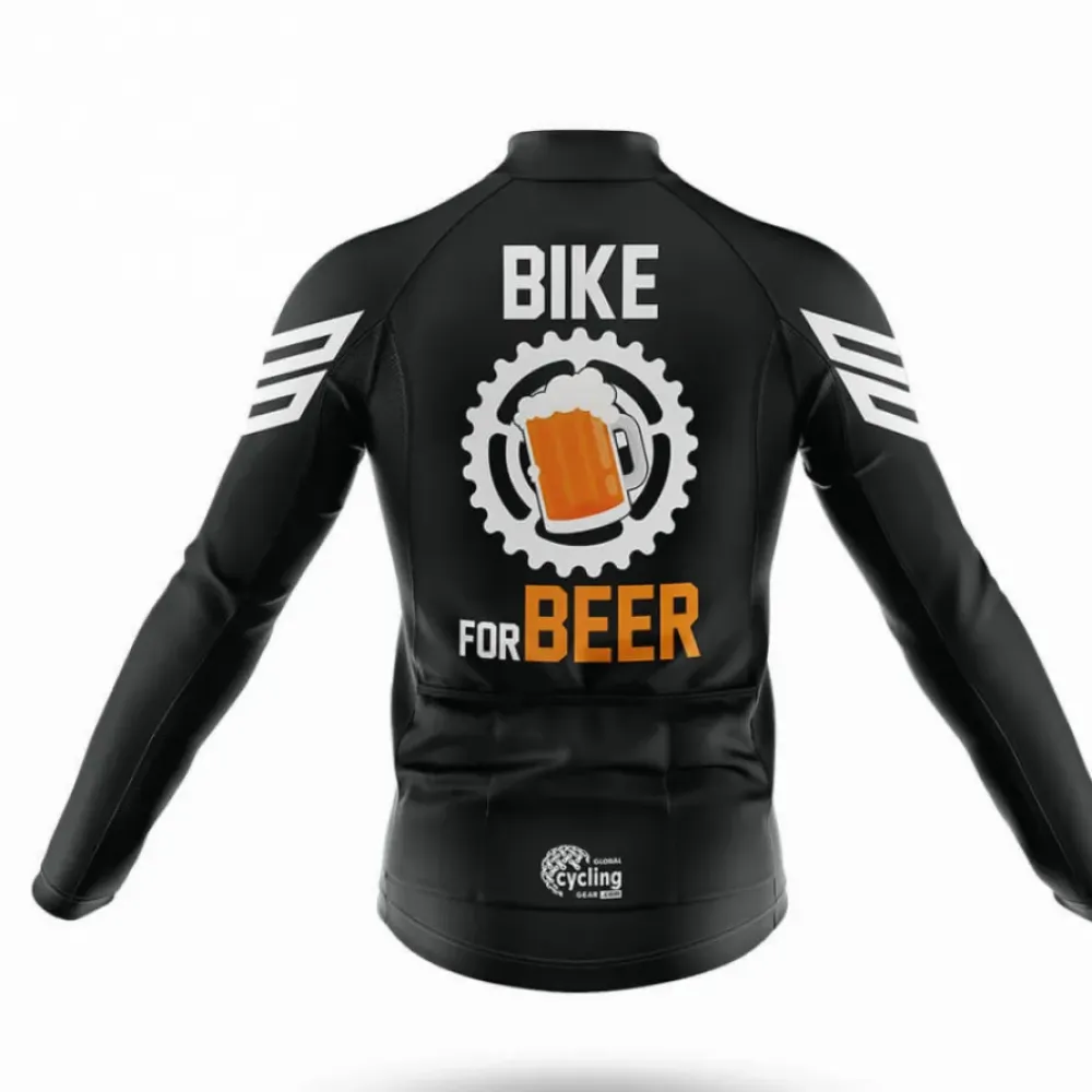 Bike For Beer Black Long Sleeve Cycling Jersey Ver.3 'Colorful'