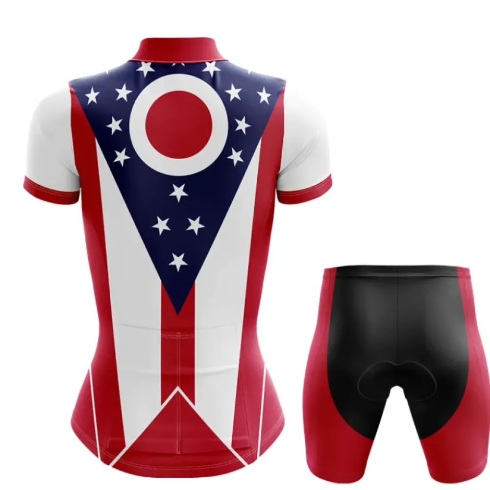 Ohio Women Cycling Jersey Red/White/Blue