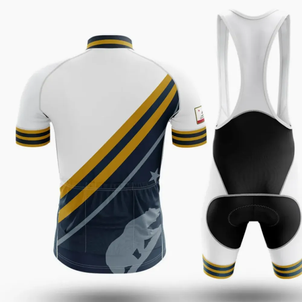 California V15 Cycling Kit Full Set White/Gold/Blue