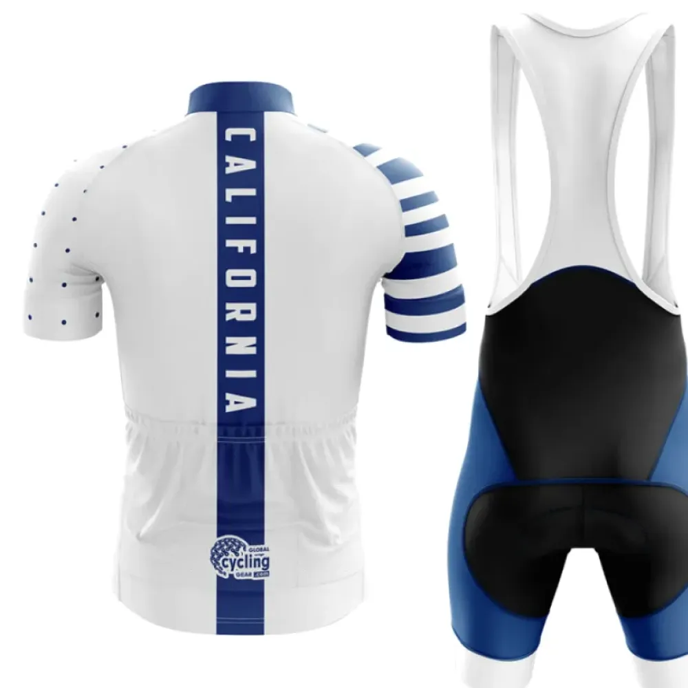 California S20 Cycling Jersey Breathable White/Blue/Grey