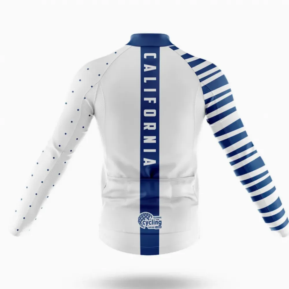 California S20 Cycling Jersey Breathable White/Blue/Grey