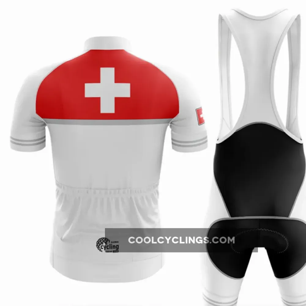 Switzerland S7 Long Sleeve Cycling Jersey White/Red/Grey
