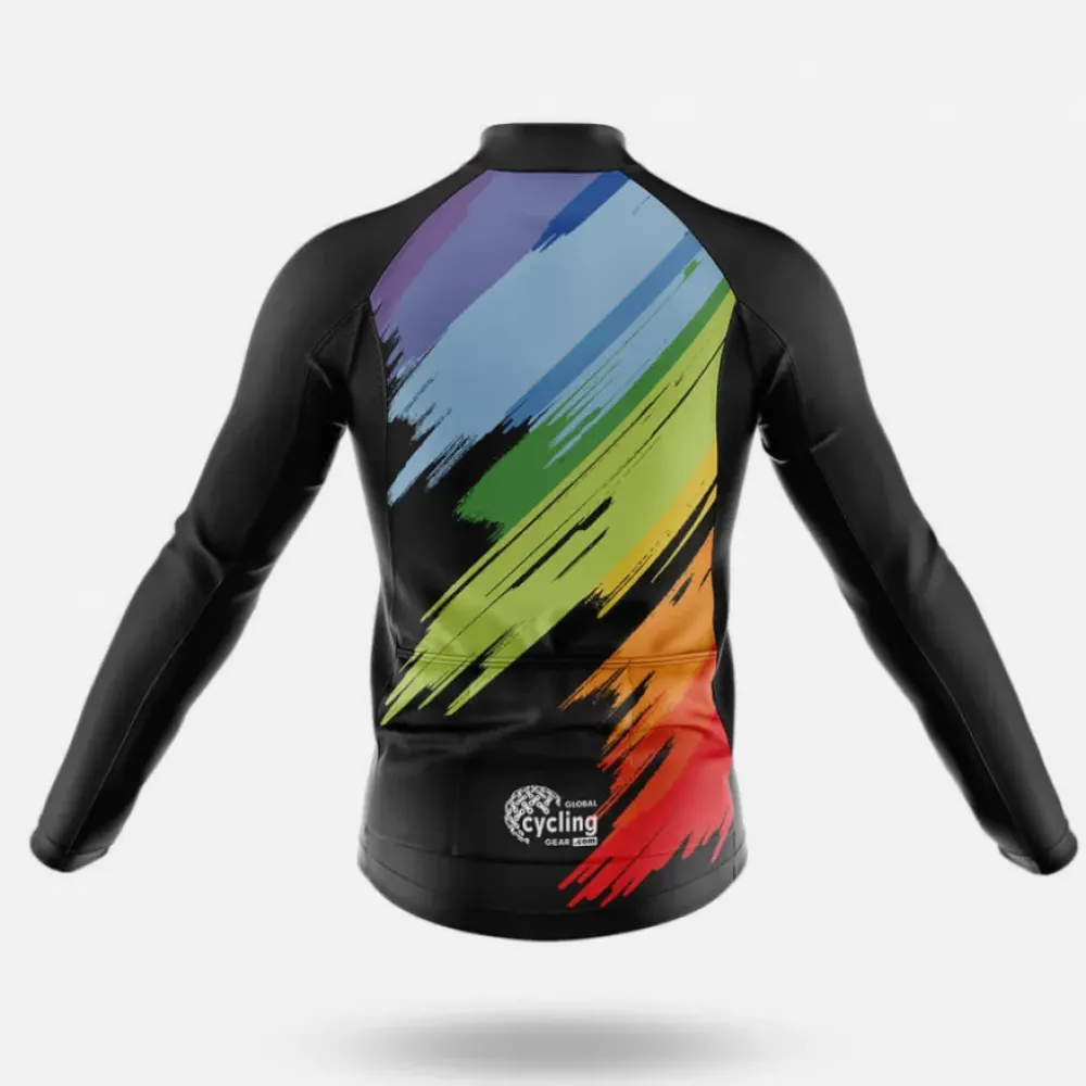 Cycling Bibs Brush Painting White/Black/Grey