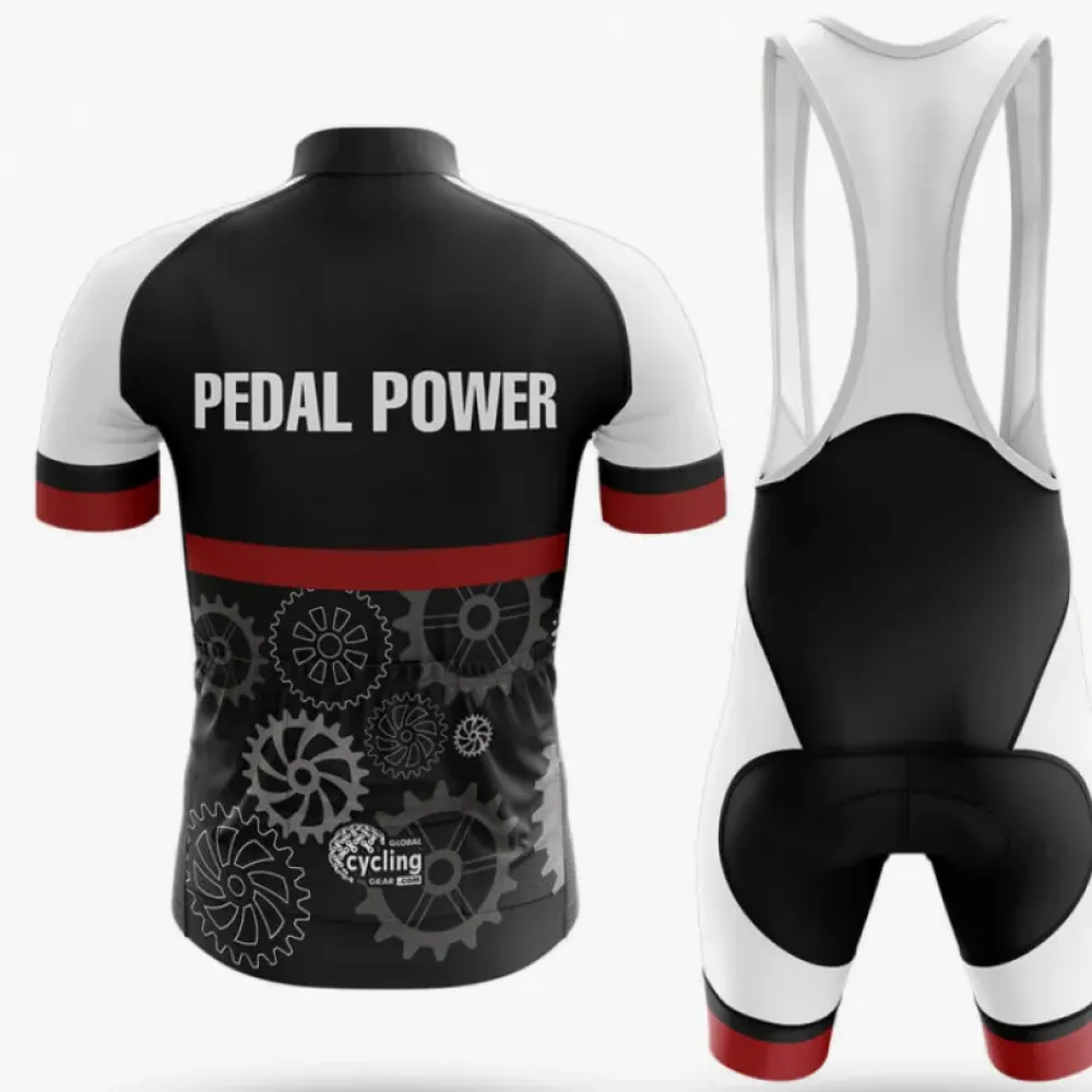 Cycling Bibs Pedal Power V5 White/Black/Red