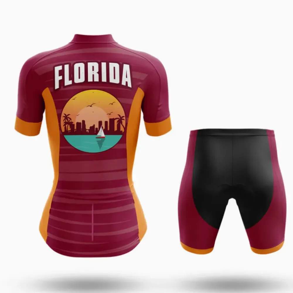 Florida V8 Cycling Kit Maroon/Orange/Gold
