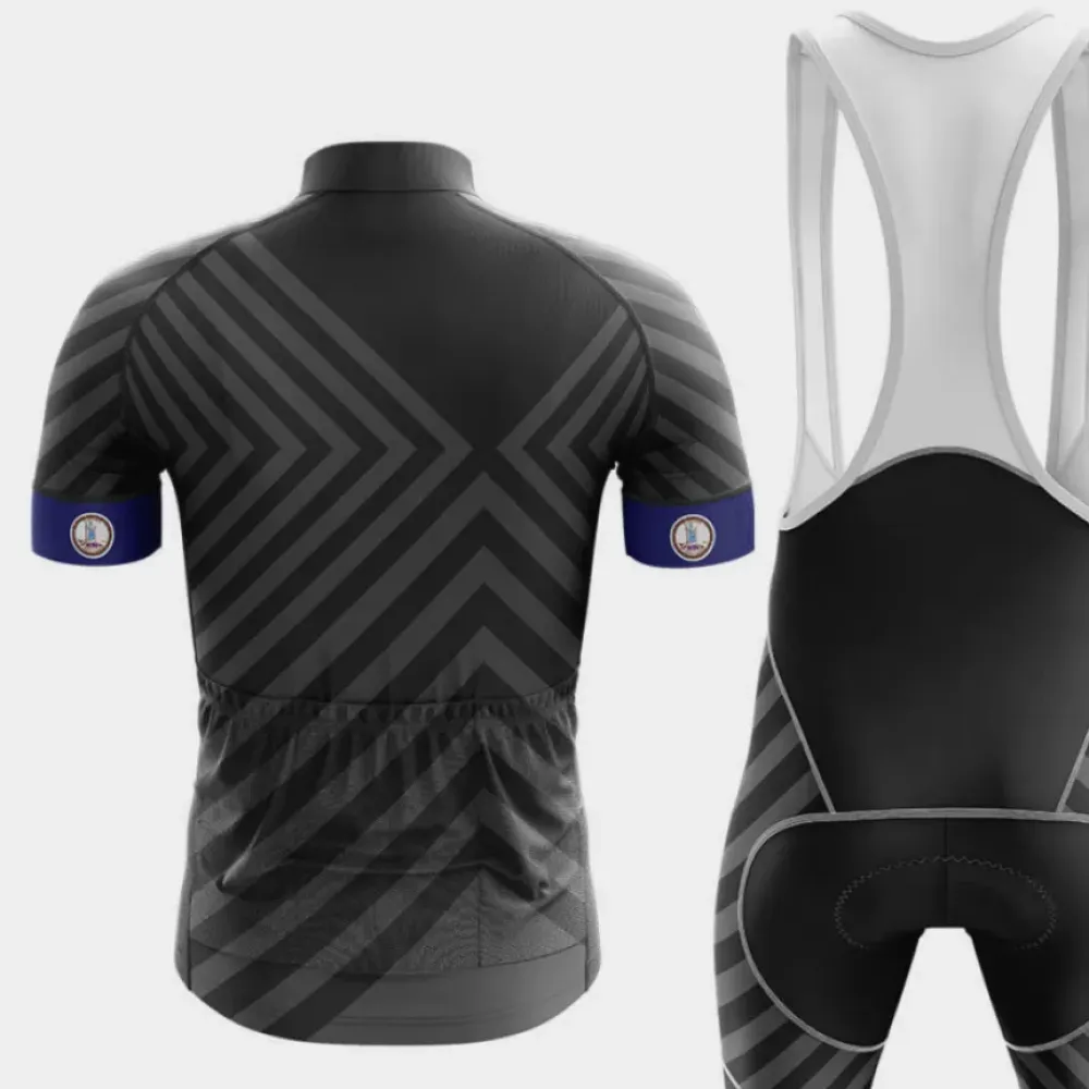 Virginia V13 Black Cycling Jersey Blue/Gray/Black